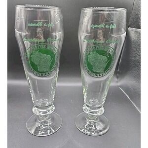 New Glarus Brewing Pilsner Glasses Set Of 2~Employee Owned Only In Wisconsin 9in